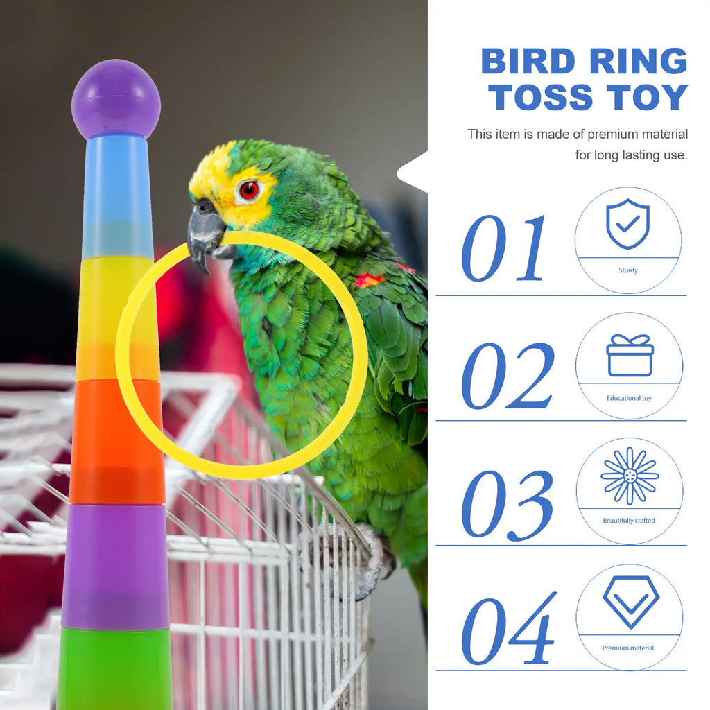 Interactive Bright Ring Toss Playground Educational Parrot Playing Zpaxo