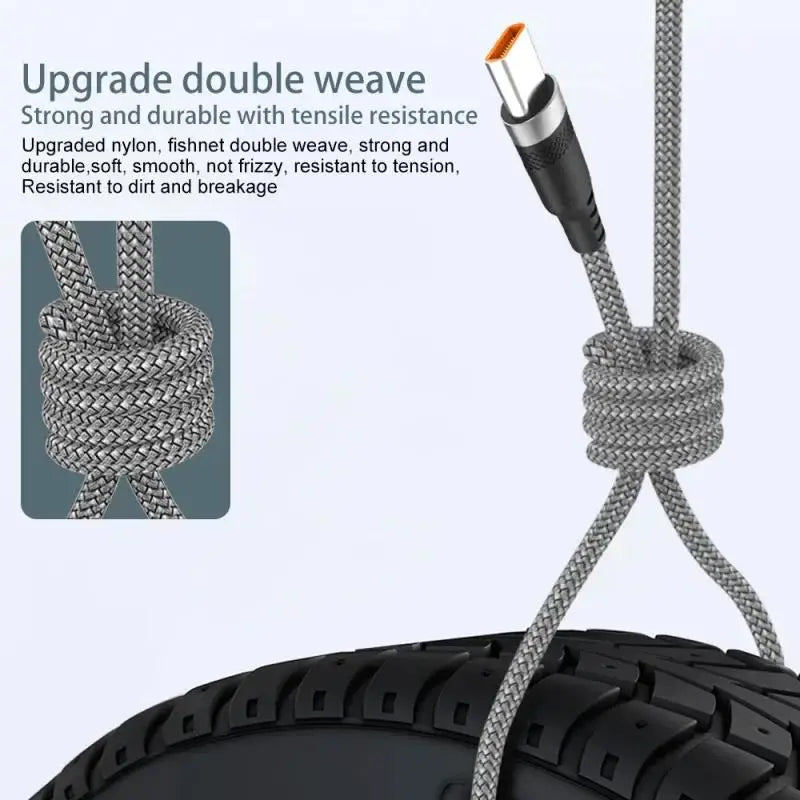 1/2/3/5/8m 6A Super Fast Charging Extra Long Charging Nylon Cable USB Type C For iPhone Xiaomi Huawei Data Extended Type C Cable Zpaxo