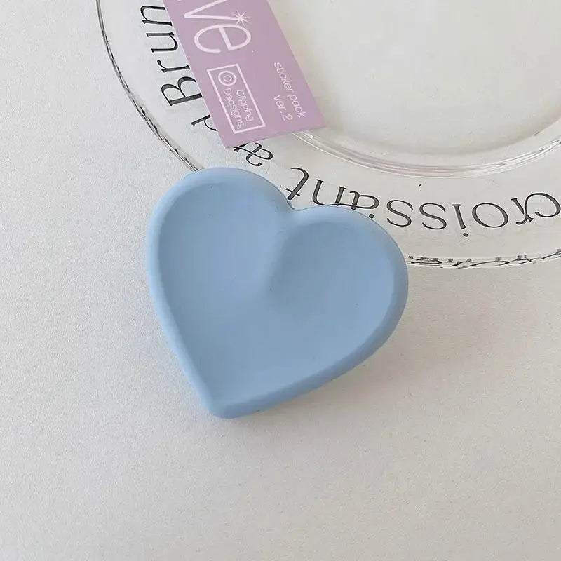 Ins Heart Silicone Phone Grip Bracket Universal Holder Iphone Android Zpaxo Sky Blue-1pc