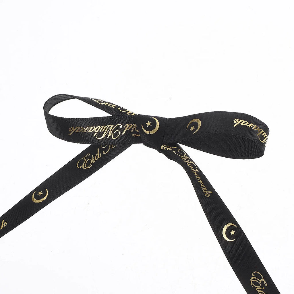 1 Roll Ramadan Ribbon Floral Polyester Moon Star Design Eid Present Zpaxo