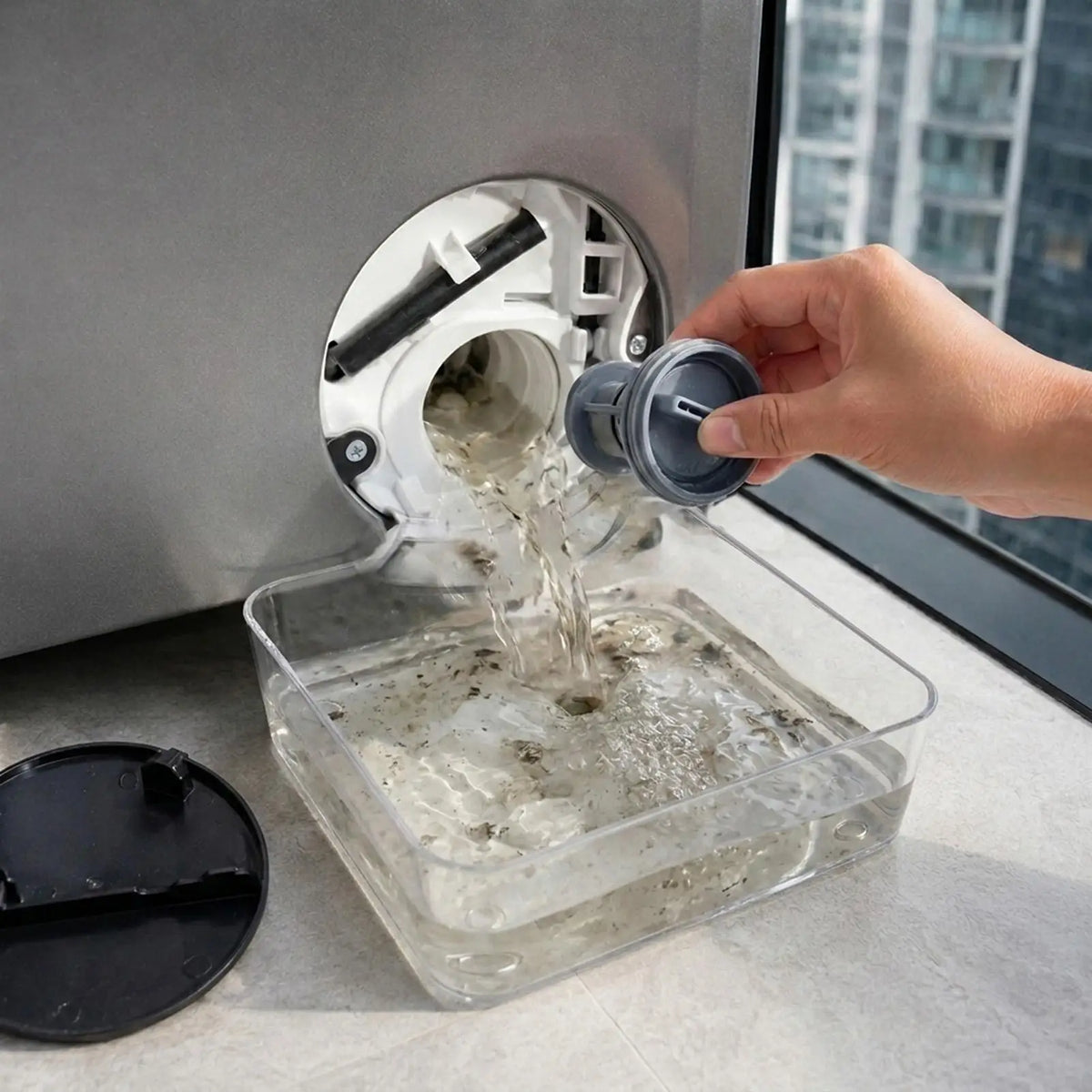 Washing Machine Drain Pan Front Load Leak Proof Tray Reusable Lint Zpaxo