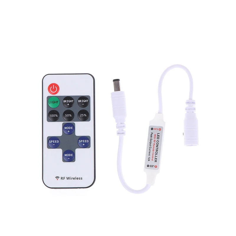 Mini LED Single Color Dimmer DC 5V 12V 24V 6A 5050 2835 Strip Lights Constant Voltage PWM Signal Controller With RF 9/Key Remote Zpaxo A