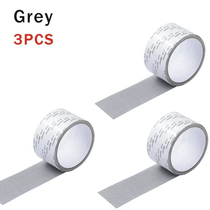 Window Screen Tape Anti-mosquito Screen Repair Subsidy Door Curtain Mosquito Net Hole Patch Repair Self-adhesive Screen Tape Zpaxo 3PCS-Grey