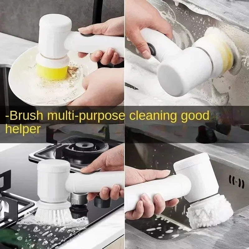 Power Scrubber 5 Replaceable Brush Heads Electric Spin Bathroom Zpaxo