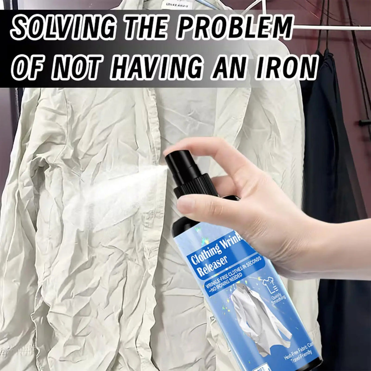 Wrinkle Remover Spray Anti Static Quick Dry Clothes Iron Travel Zpaxo