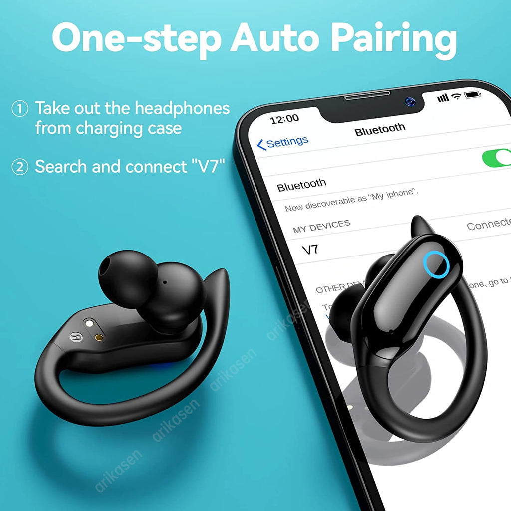 Bluetooth Headphones Wireless Earbuds Charging Case 48hrs Playtime Zpaxo
