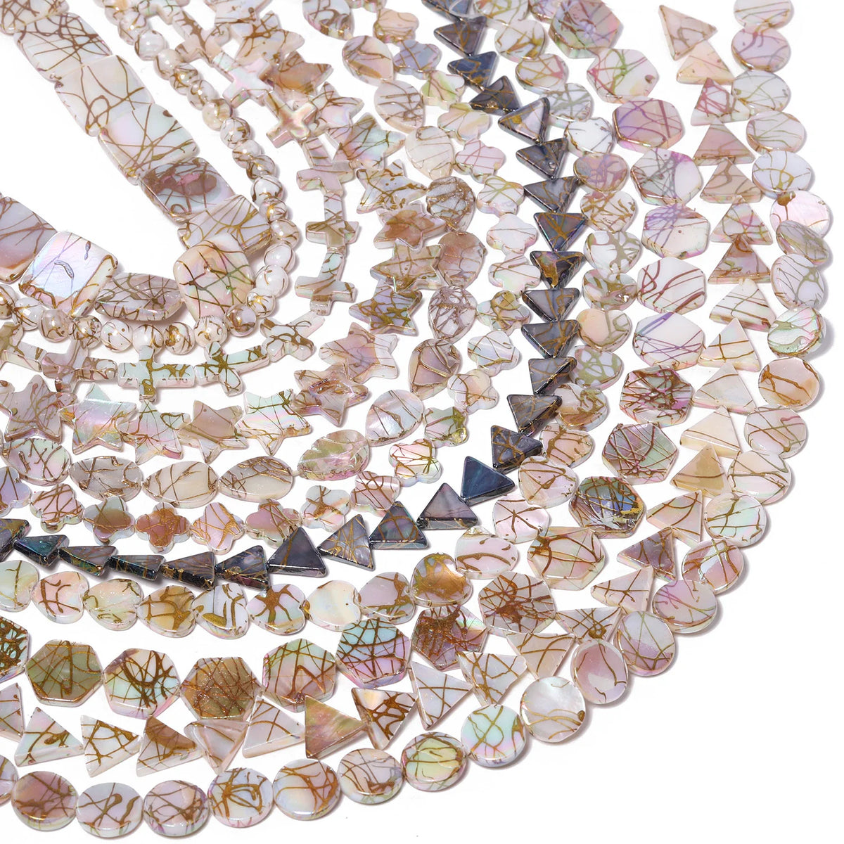 Electroplated Shell Beads Multi-Shape | DIY Jewelry Making