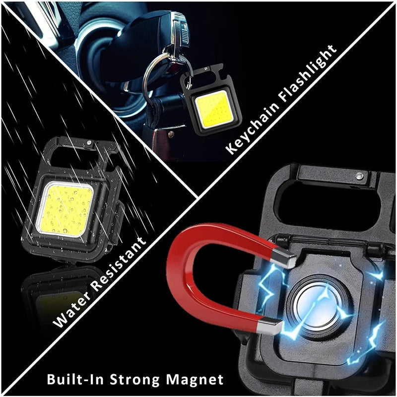 Multi-function LED Portable COB Bright Self Defense Keychain Work Zpaxo