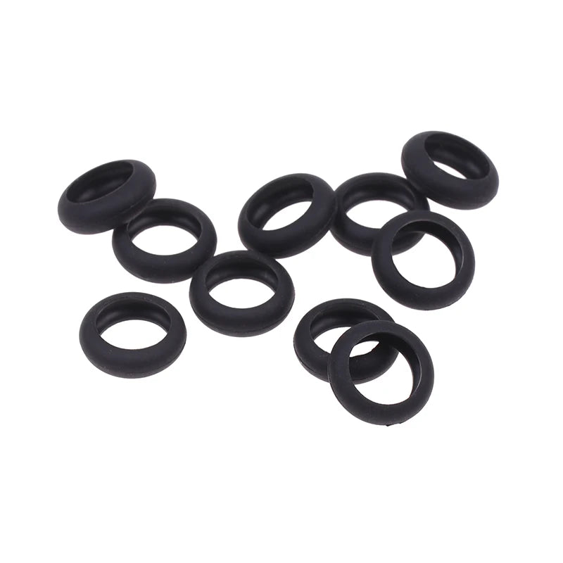 CM10pcs Flat Earphones Silicon Rubber Ring Case Flexible Black Zpaxo one size