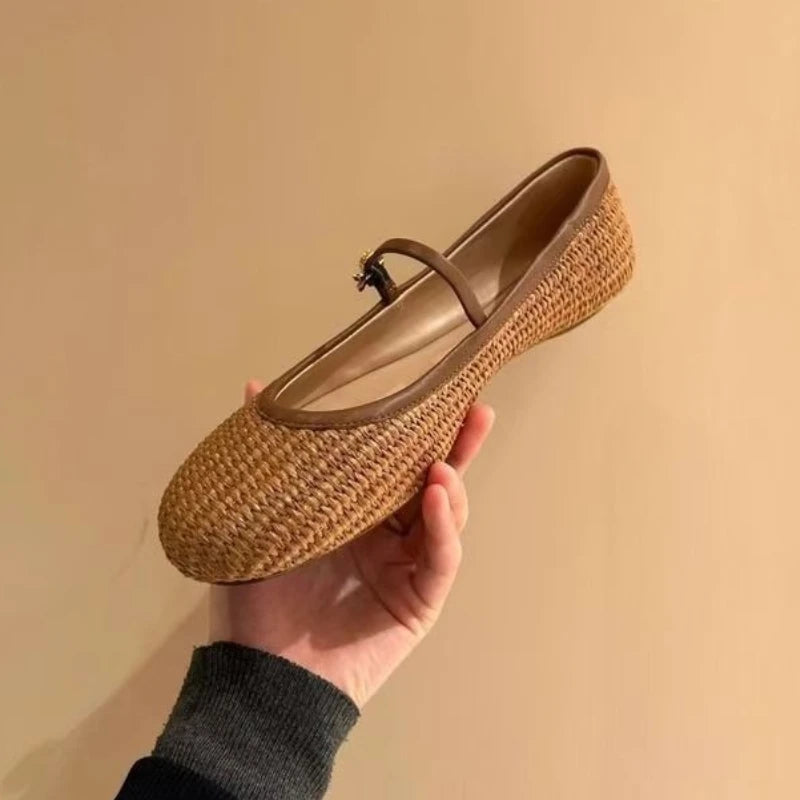 Spring Summer 2025 Shoes Weaving Hollow Out Design Sandals Square Toe Zpaxo