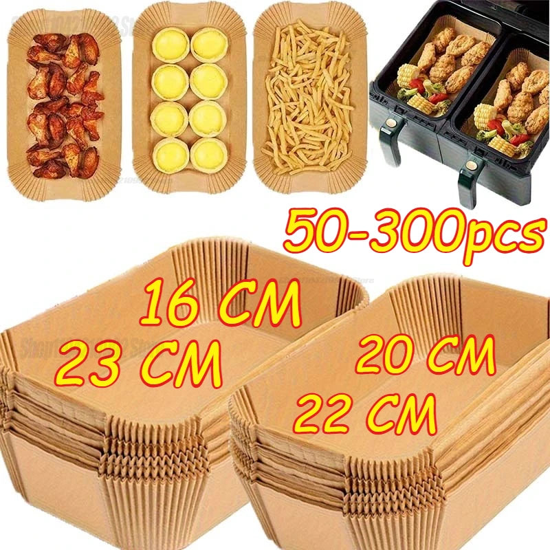 Square&Round&Rectangle Disposable Baking Paper Hot Air Fryer Paper Airfryer Cooking Baking Reusable Oven Food Waxed Paper Foil Zpaxo