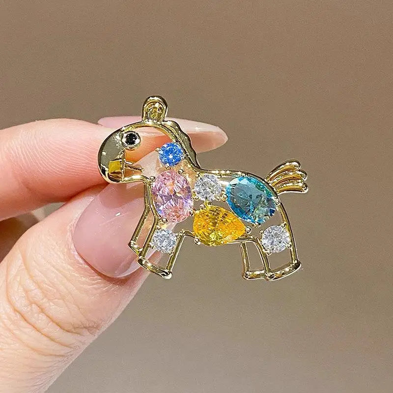 Fine Zodiac Horse Brooch Cartoon Pony Lapel Pin Classy Clothing Zpaxo A5