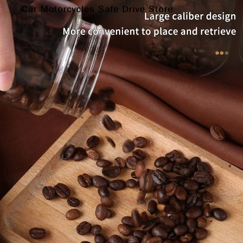 CMMini Wood Lid Coffee Beans Storage Container Tube Kitchen Sealed Zpaxo