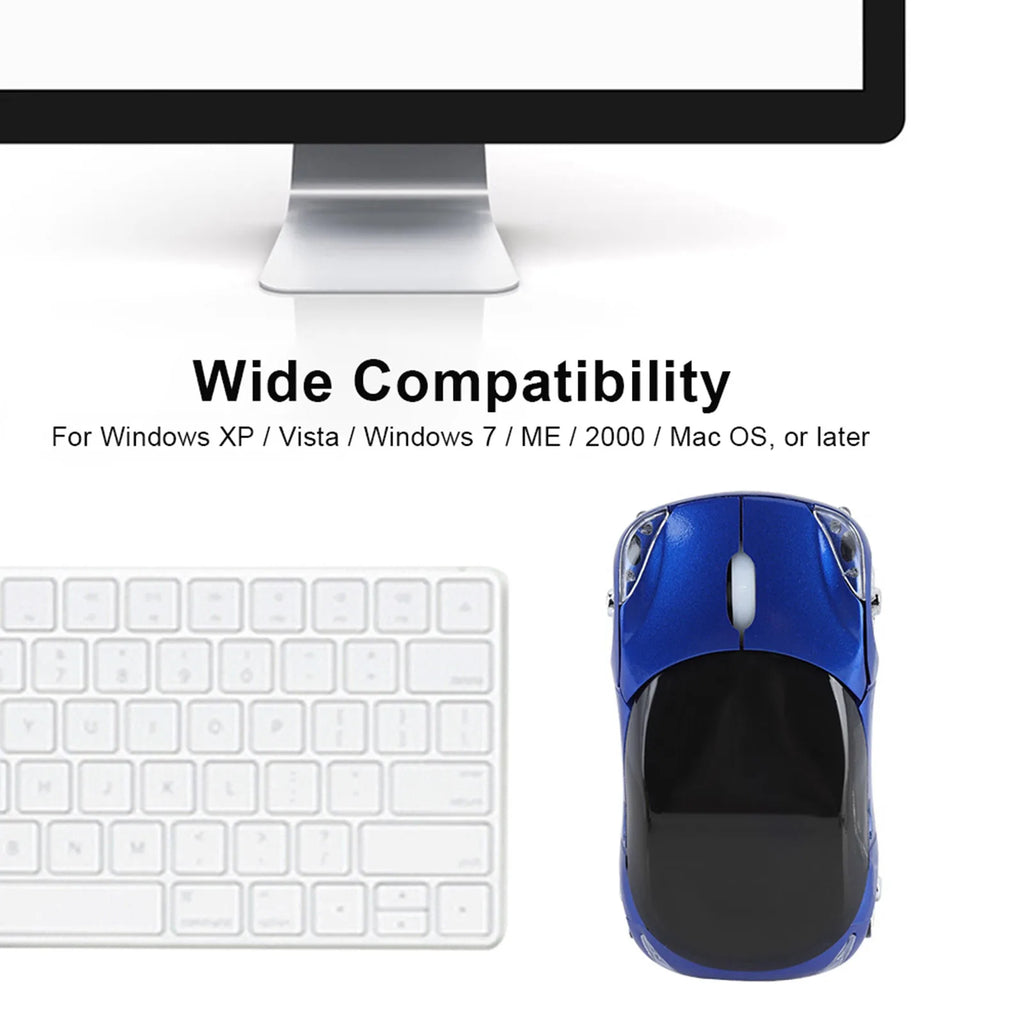 Car Mouse Wireless Optical 1600DPI Mac ME Windows Tablet Gaming Office Zpaxo