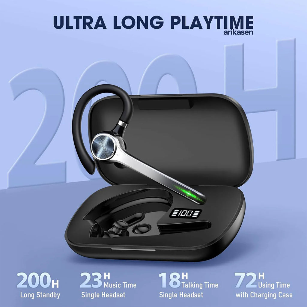 Wireless Headset Single-ear Bluetooth Noise-canceling Mic USB Dongle Zpaxo