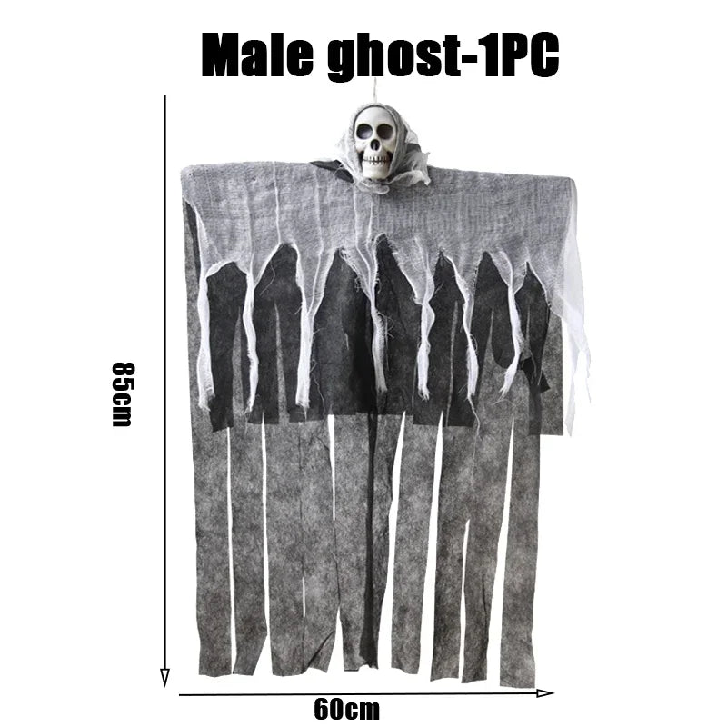 Weather-resistant Hanging Skeleton Ghost Outdoor Halloween Decor Zpaxo A-1PCS