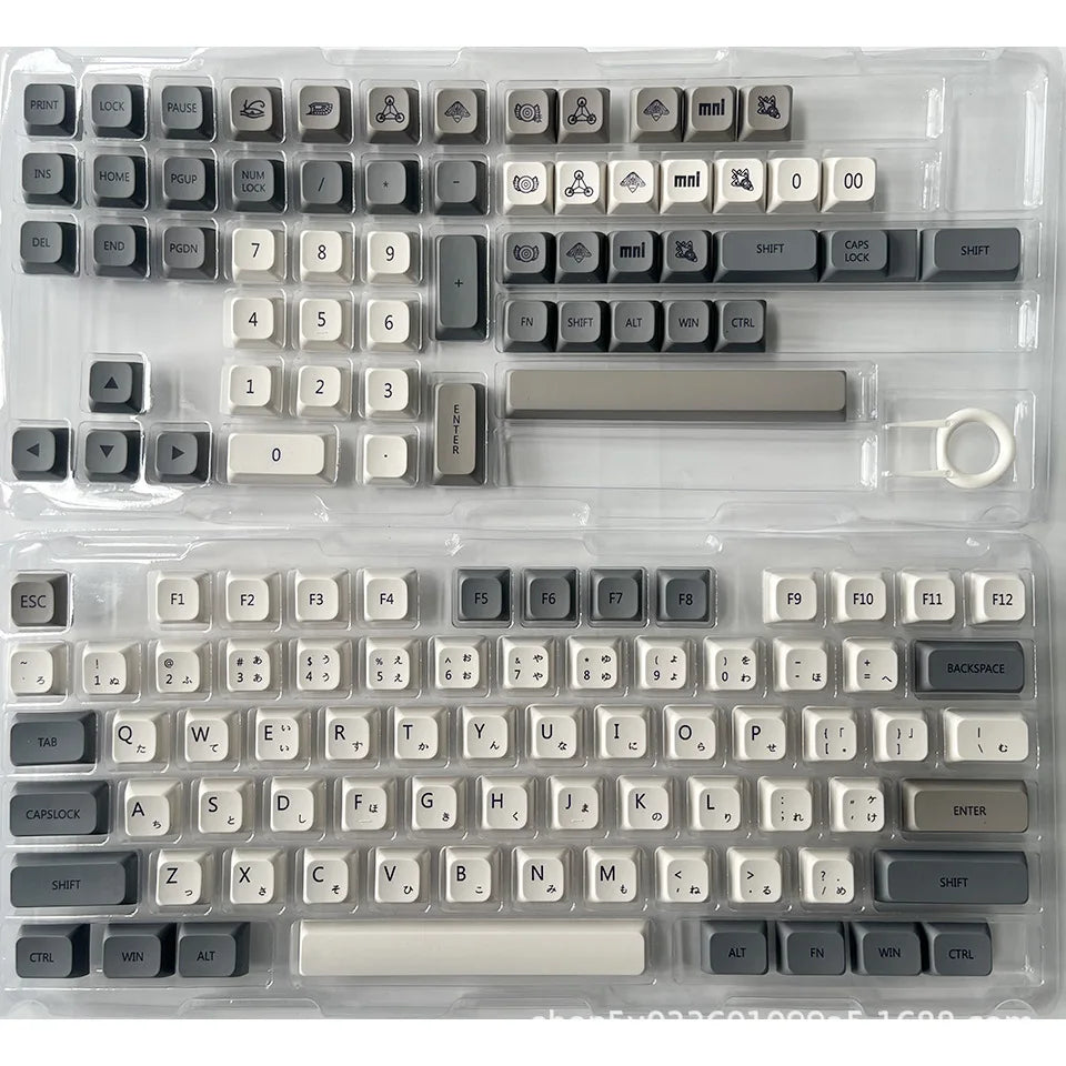 XDA Profile 133 PBT Keycap DYE-SUB Personalized Minimalist White Gray Zpaxo Japanese