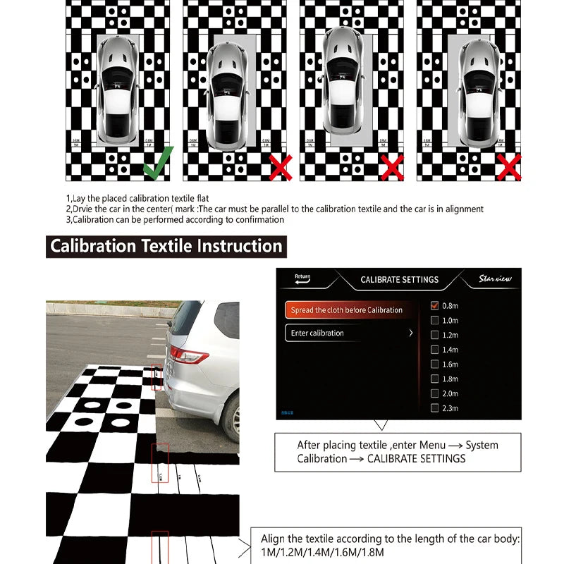 Automatic Completion Calibration Cloth Car 360 Panoramic Image System Zpaxo
