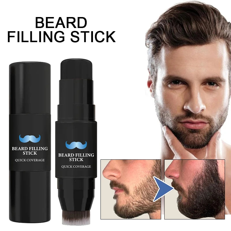 Beard Pencil Filler Stick And Brush for Men,Beard Pen,hair root touch up stick Long Lasting Coverage Moustache & Hair Makeup Zpaxo