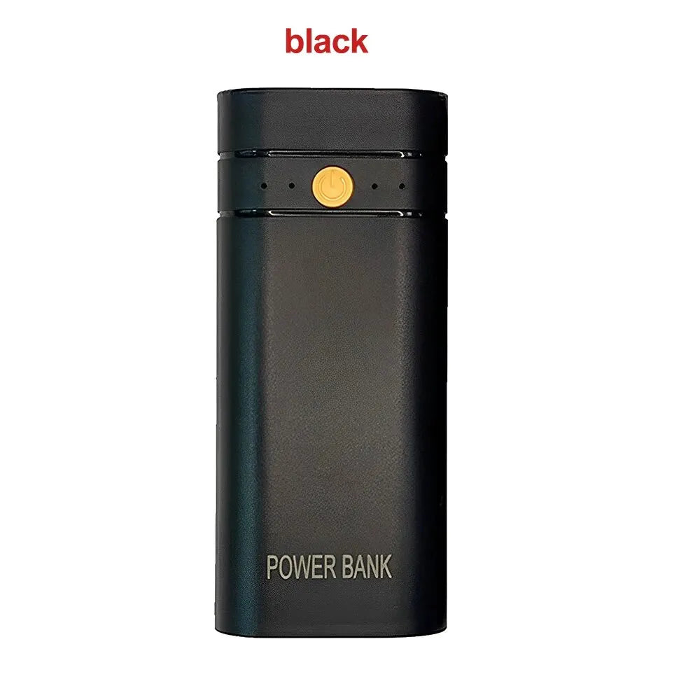 USB Power Bank Charge Shell 5V 6000mAh 2X 18650 C Battery Charger Zpaxo Black