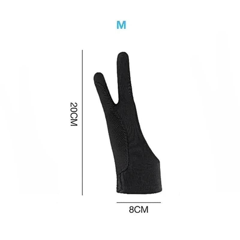 Drawing Glove Anti-touch Two-Fingers Painting Gloves for IPad Graphics Drawing Tablet Sketch Artist Smudge Guard Painting Gloves Zpaxo Two layers-M
