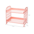 2 Layers Plastic Bathroom Storage Shelf Kitchen Countertop Organizer Zpaxo Pink