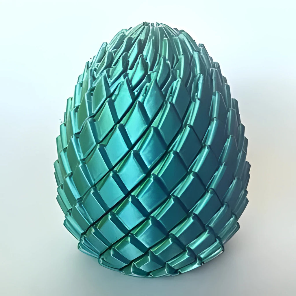 Twisty Fidget Egg 3D Printed Slippery Easter Stuffers Basket Zpaxo Emerald Green