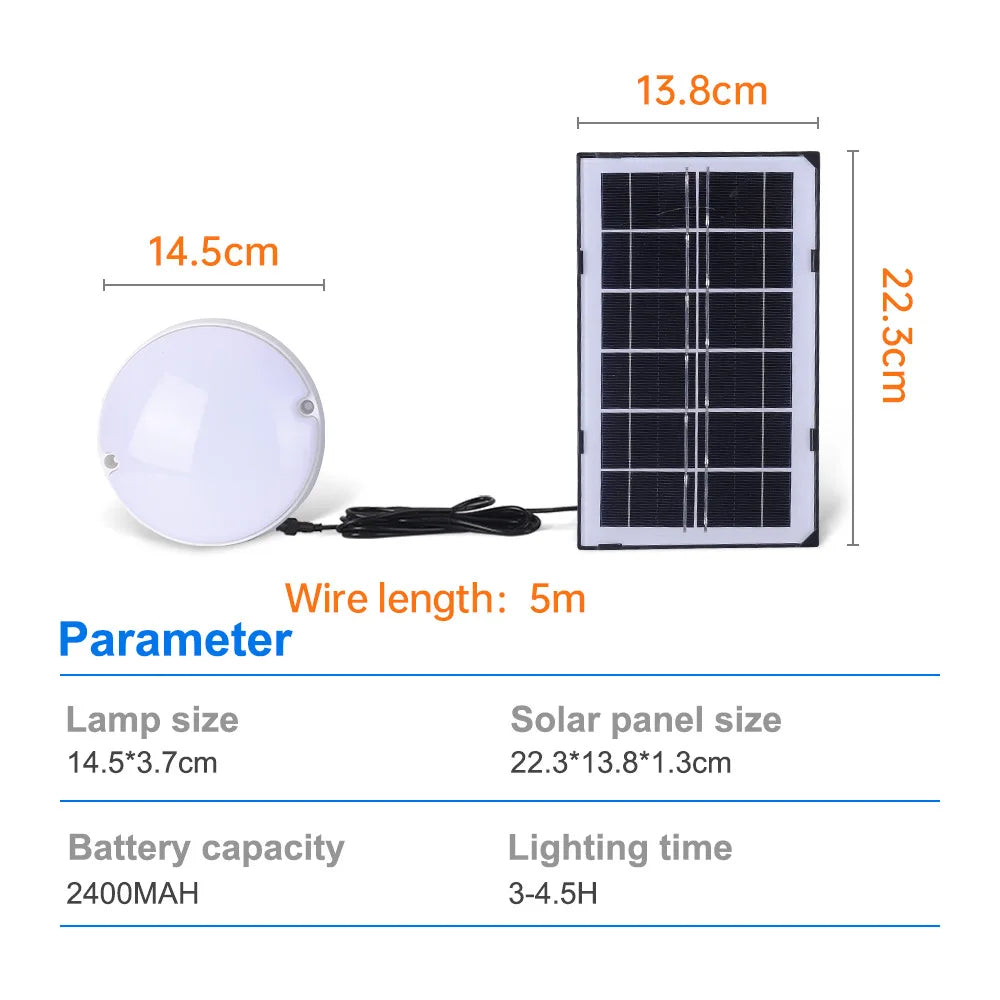 Solar Ceiling Lights Outdoor Remote Control 5M Connection Cable Zpaxo