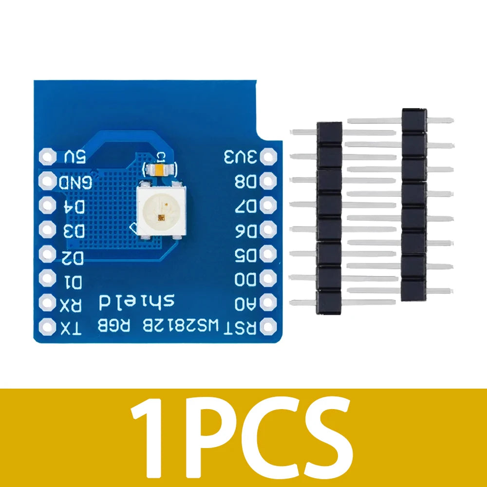 Wemos D1 Mini ESP8266 WS2812B RGB Shield Expansion Board 3 3V-5V Zpaxo 1PCS