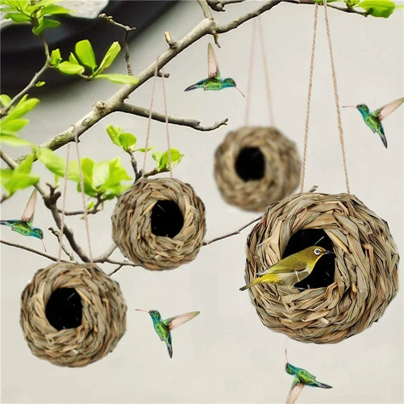 2024 Birds Nest Bird Cage Grass Egg House Outdoor Decorative Weaved Zpaxo