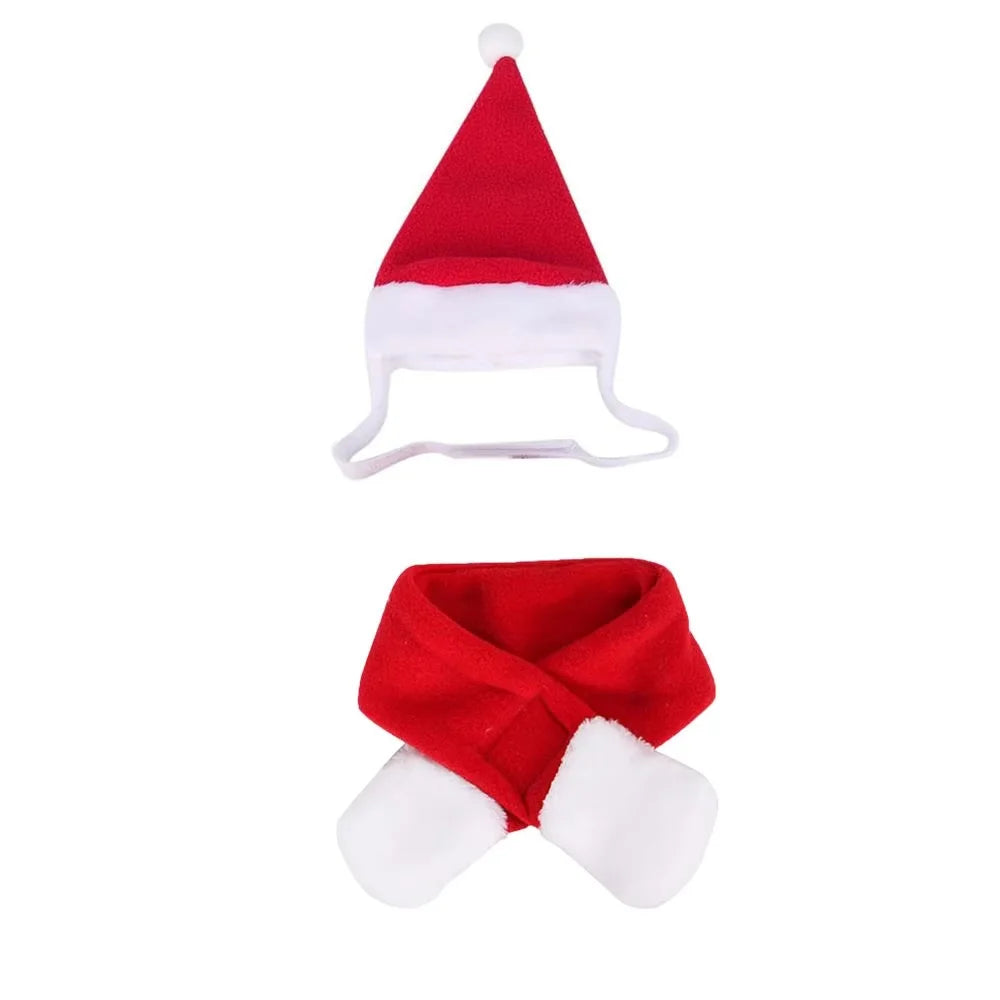 Cute Winter Pet Cloak Dog Cat Christmas Clothes Warm Puppy Santa Red Zpaxo Hat Scarf