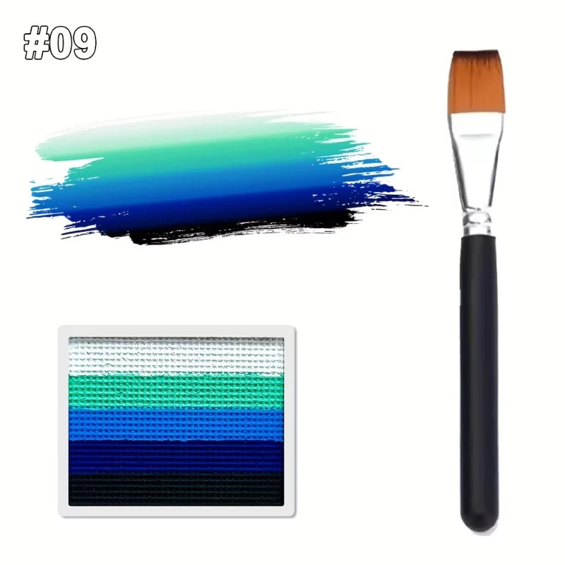 Face Body Painting Makeup Brush Rainbow Split Cake Water Activated Zpaxo 09