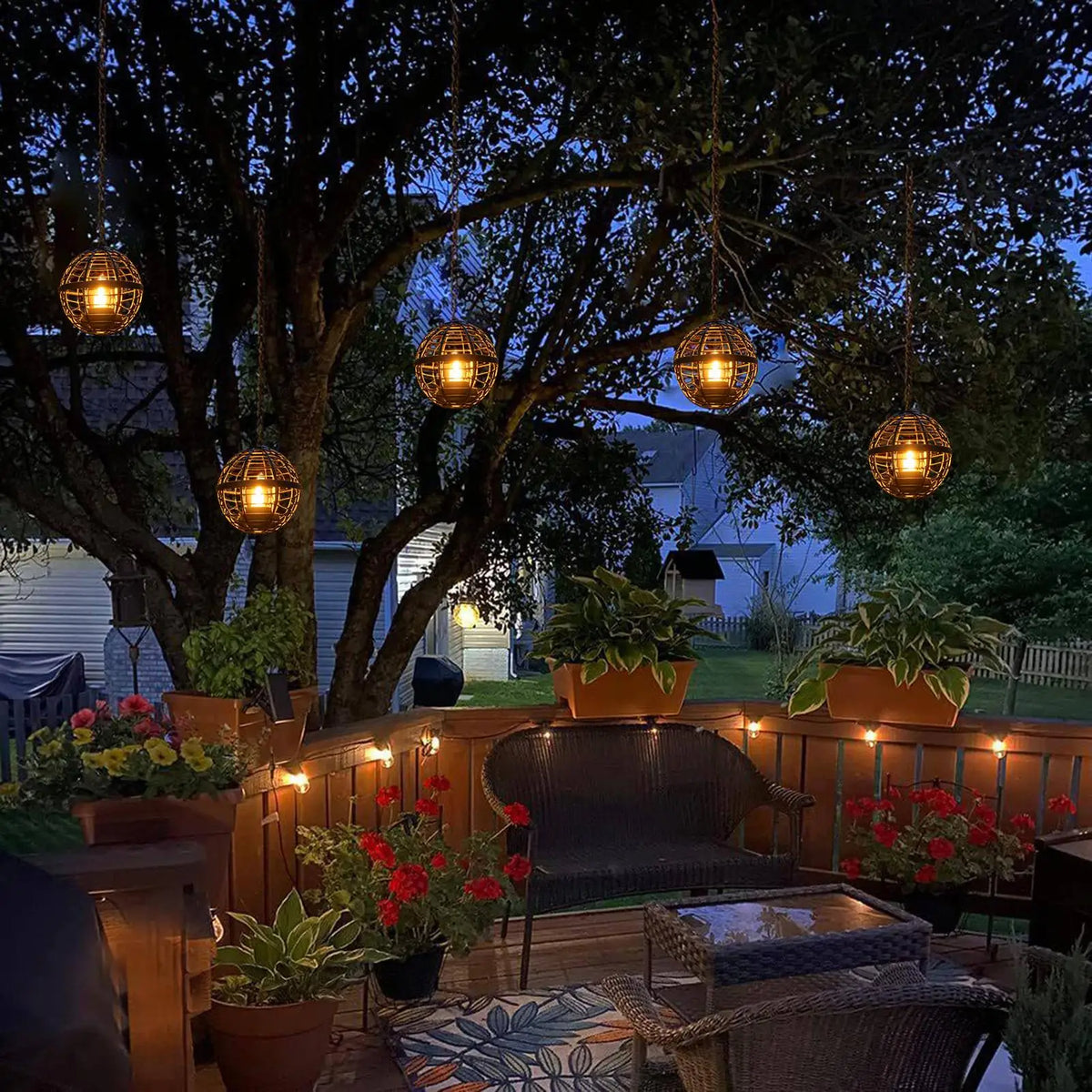 Solar Tealight Candle Outdoor Decorative Ball Cage Holder Powered Zpaxo