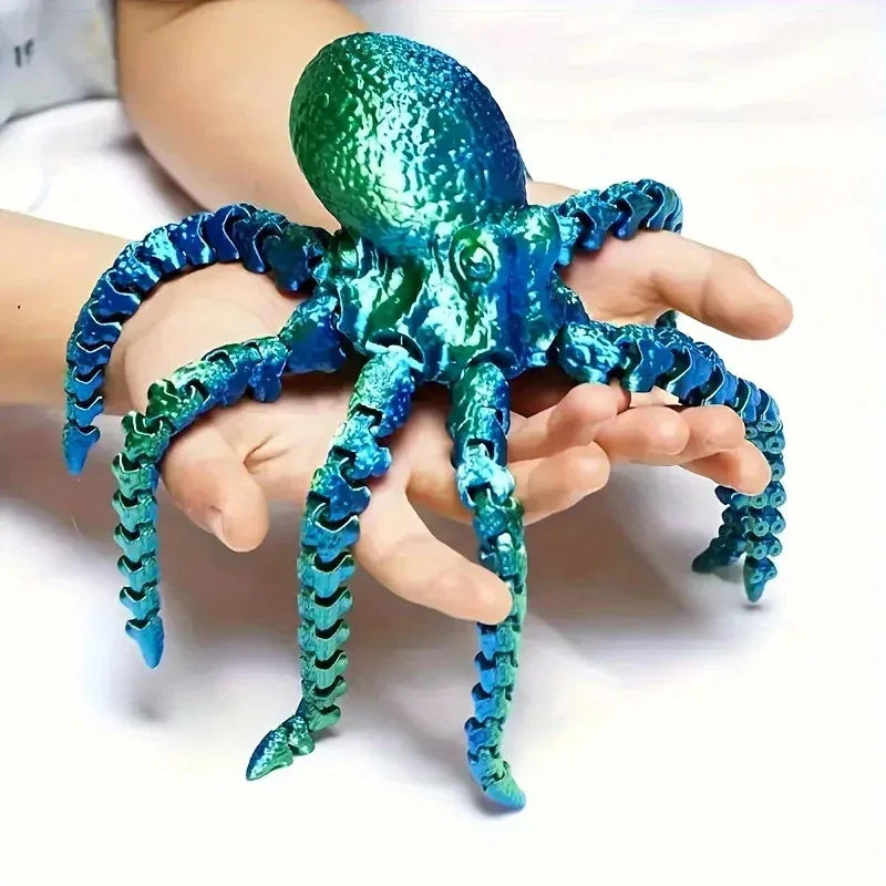 3D-Printed Articulated Octopus Figurine Realistic Stress-relief Toy Zpaxo
