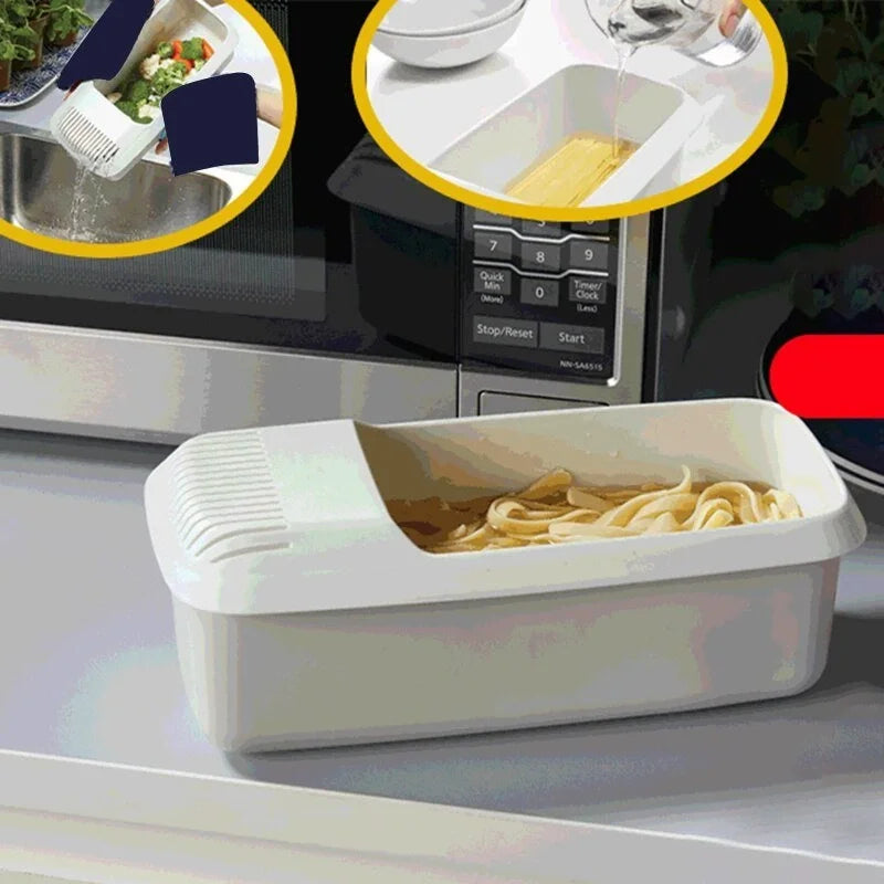 Microwave Noodles Pasta Cooker Strainer Eco-friendly Plastic Zpaxo