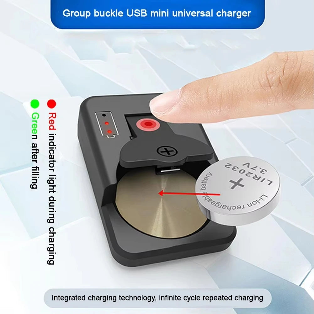 Button Battery Universal Charger Smart Type-C Rechargeable Lithium For LIR2032/2045/2025/2016 4.2V Mini Protable Battery Charger Zpaxo