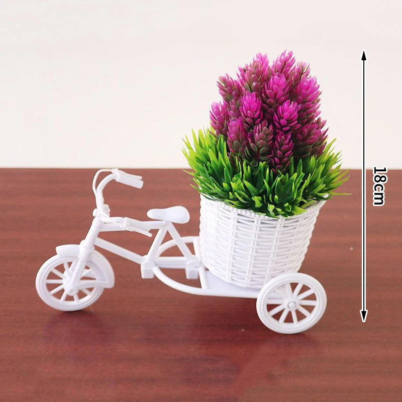 Plastic White Tricycle Flower Basket – Party & Home Decor