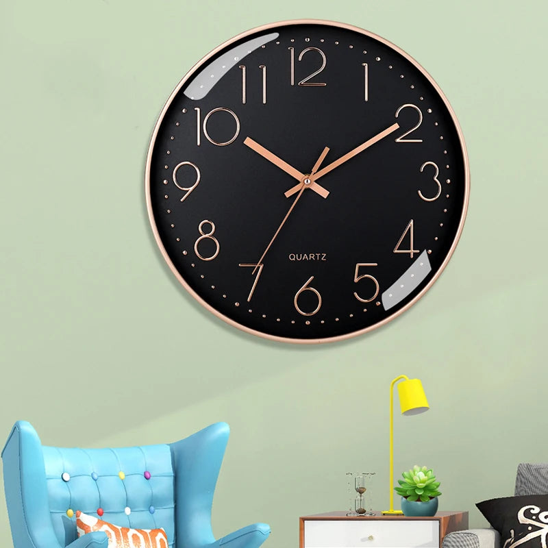 Mute Quartz Wall Clock Cubic Digital Living Room Bedroom Simple Home Zpaxo