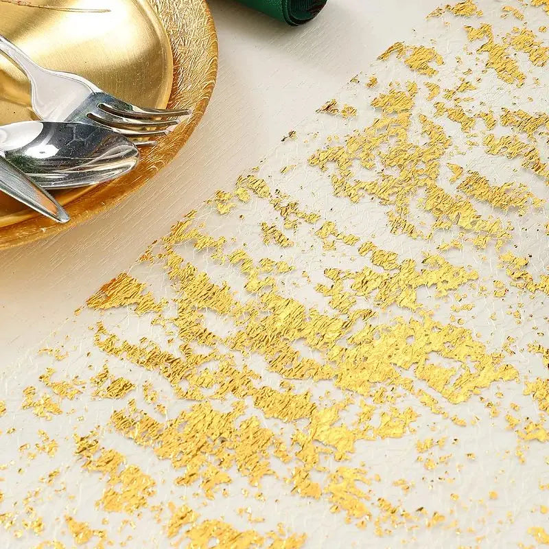 Gold Table Runner Metallic Glitter Cloths Roll Rectangle Birthday Zpaxo
