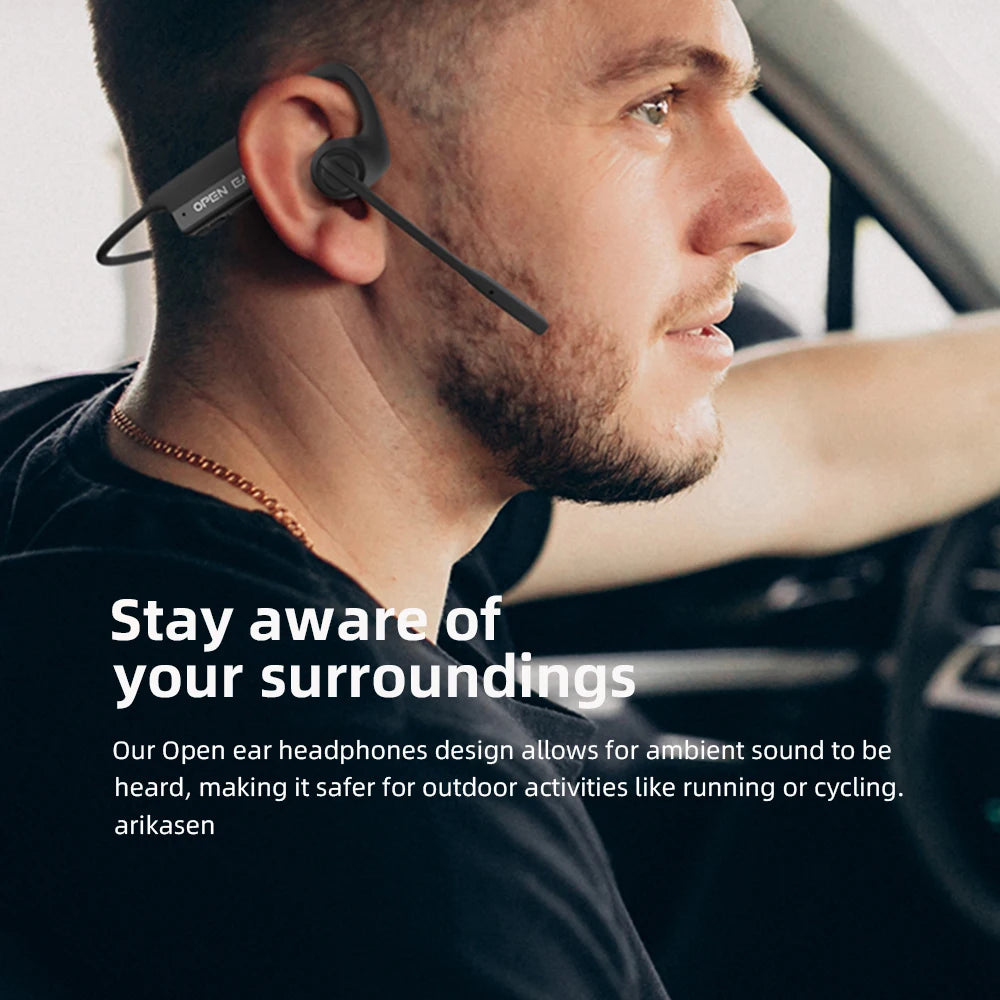 Open Ear Headphones Mic Bluetooth Headset Microphone Headphone Noise Zpaxo