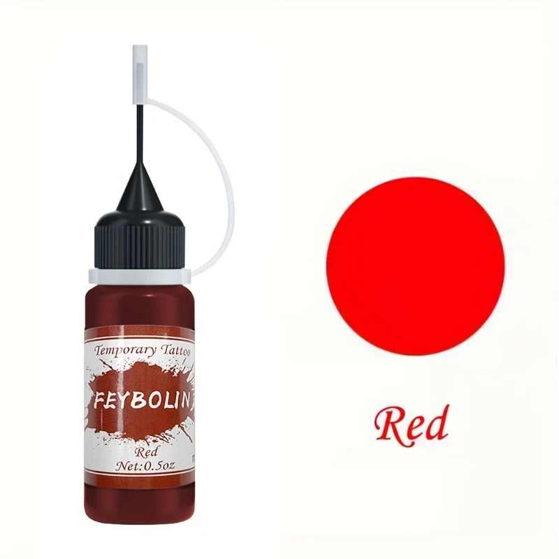 Colorful Tattoo Juice Paste,Easy-to-Use Henna Tattoo For Body Paint DIY Tattoos Temp, DIY Fake Tattoo Semi Permanent For Women Zpaxo 02 red
