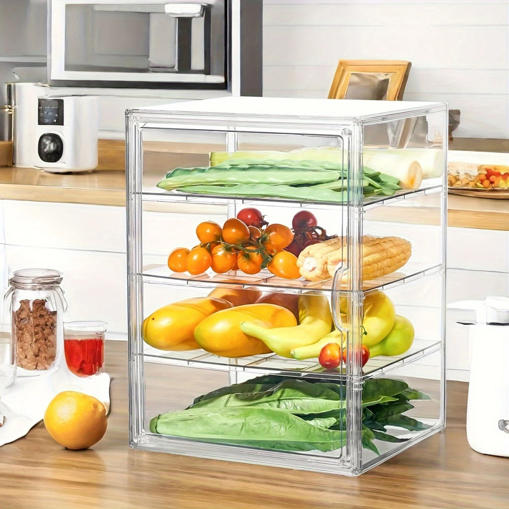 4-Layer Clear Plastic Bread Box Adjustable Bakery Pastry Display Case Zpaxo