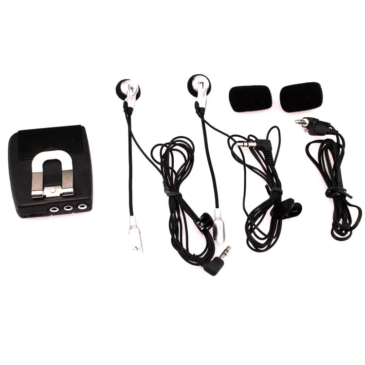 Black Plastic Motorcycle Intercom Host Headphones Helmet Wired Walkie Zpaxo