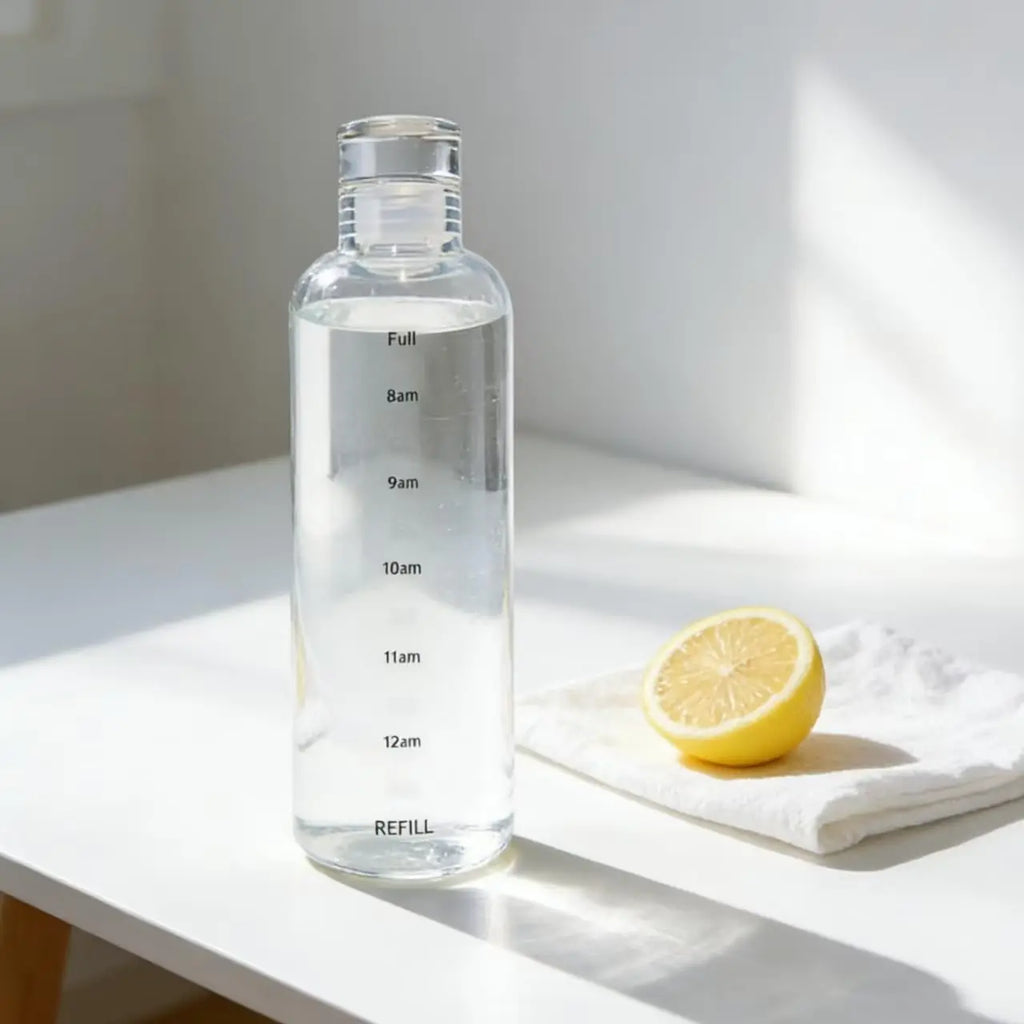 Time Marker Water Bottle Plastic Leakproof Shatterproof Lightweight Zpaxo 500ml white