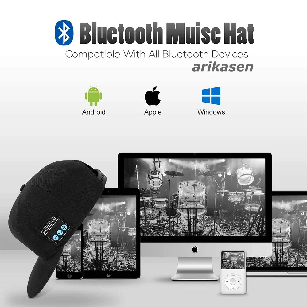 Hat Bluetooth Speaker Adjustable Wireless Smart Speakerphone Cap Zpaxo
