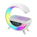 LED Speaker Bluetooth Table Lamp Alarm Clock RGB Wireless Mobile Zpaxo WHITE