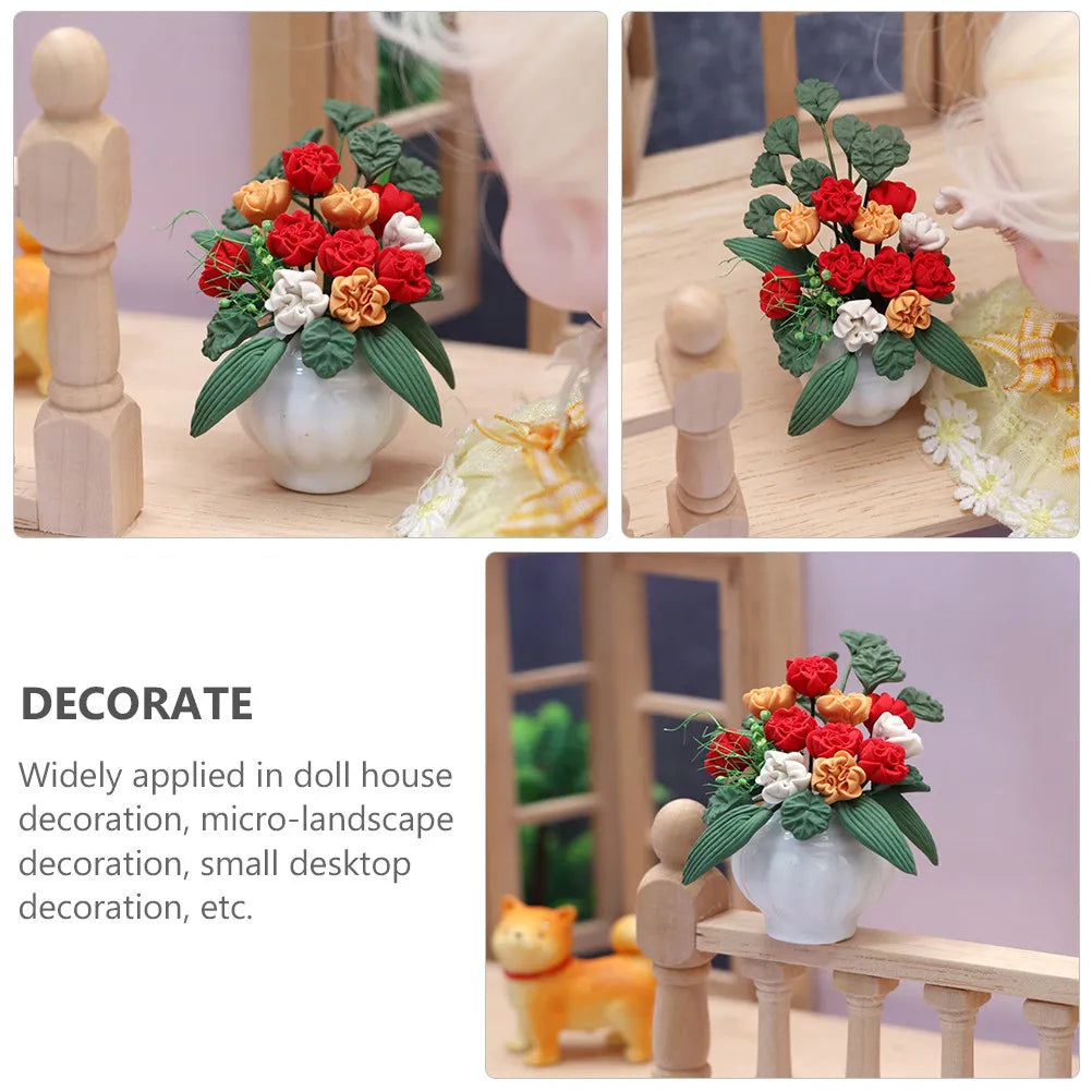 Mini Flower Pot Synthetic Resin Simulation Lifelike Desktop Decor Zpaxo