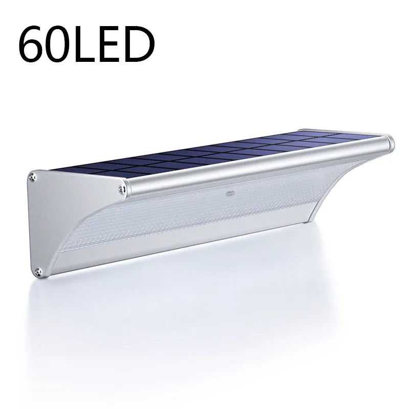 Outdoor Solar Wall Flood Lights Motion Sensor Waterproof Aluminum Zpaxo 60LED-Silver Warm White China Mainland