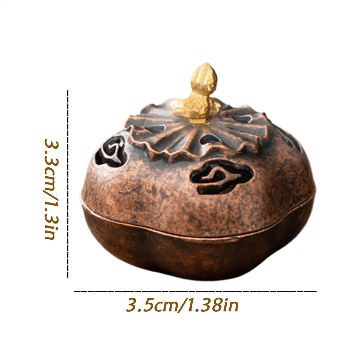 Zinc Alloy Incense Cone Holder Retro Hollow-out Burner Sandalwood Zpaxo