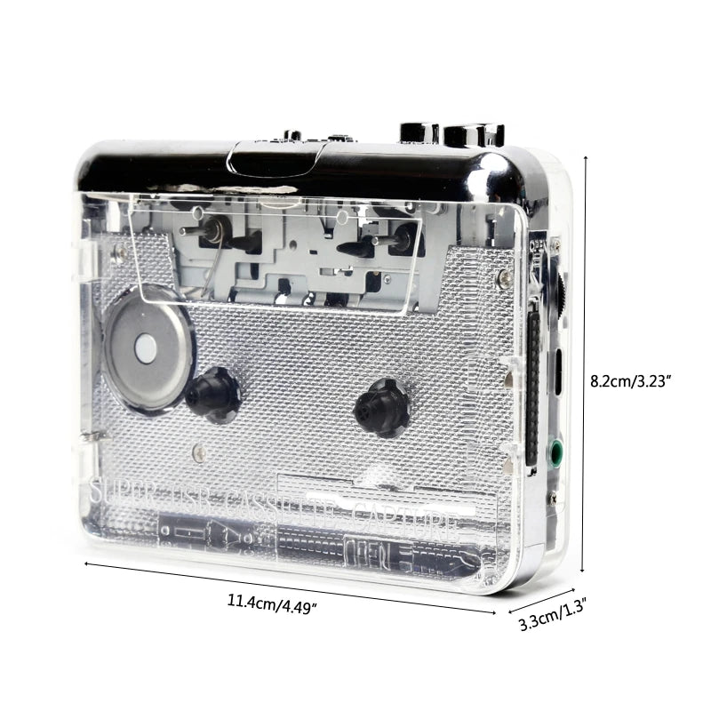Y1UB Clear Shell Audio Music Cassette Tape MP3 Digital Converter Zpaxo